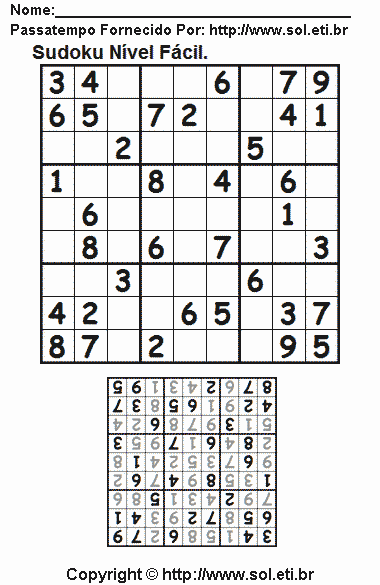 Sudoku Para Imprimir Com Respostas 831