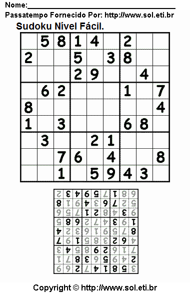 Sudoku Para Imprimir Com Respostas 833