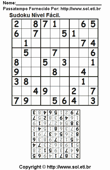 Sudoku Para Imprimir Com Respostas 834