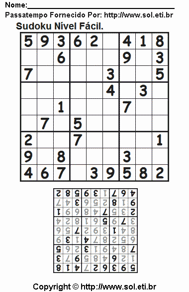 Sudoku Para Imprimir Com Respostas 835