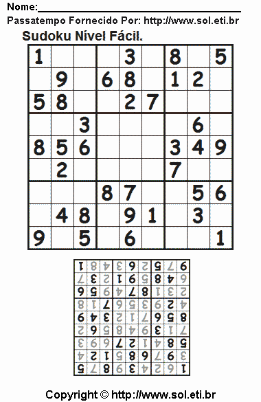 Sudoku Para Imprimir Com Respostas 836