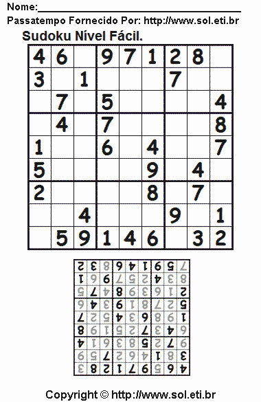 Sudoku Para Imprimir Com Respostas 837