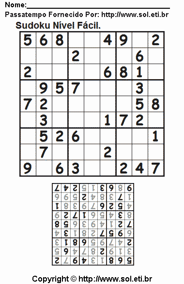 Sudoku Para Imprimir Com Respostas 838