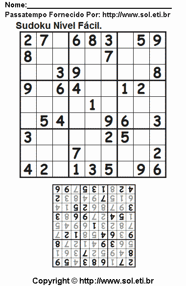 Sudoku Para Imprimir Com Respostas 839