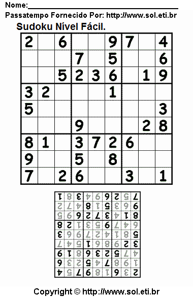 Sudoku Para Imprimir Com Respostas 844