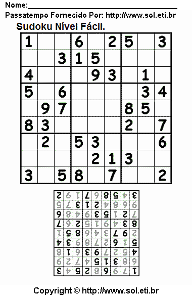 Sudoku Para Imprimir Com Respostas 847