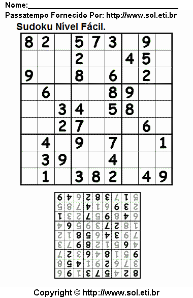 Sudoku Para Imprimir Com Respostas 848
