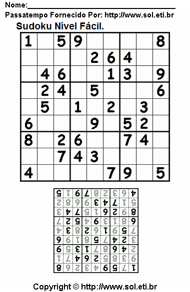 Sudoku Para Imprimir Com Respostas 849