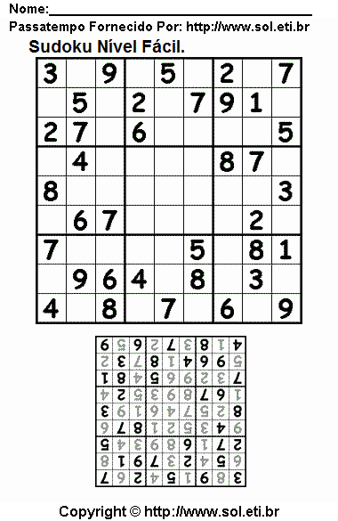 Sudoku Para Imprimir Com Respostas 850