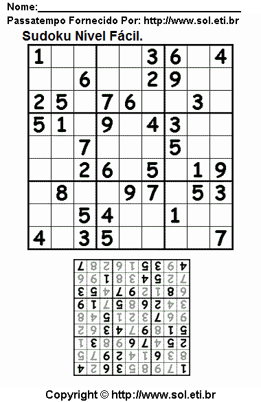 Sudoku Para Imprimir Com Respostas 853