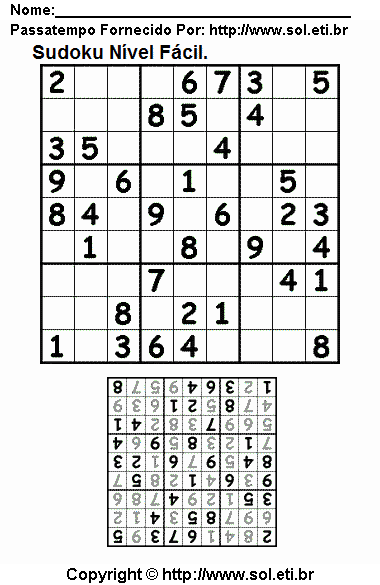 Sudoku Para Imprimir Com Respostas 854