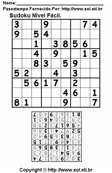 Sudoku Para Imprimir Com Respostas 856