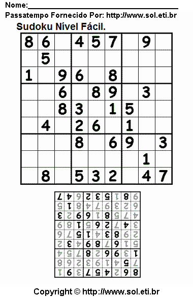Sudoku Para Imprimir Com Respostas 857