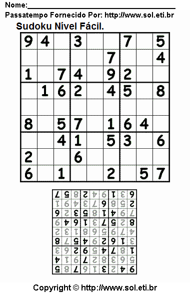 Sudoku Para Imprimir Com Respostas 858