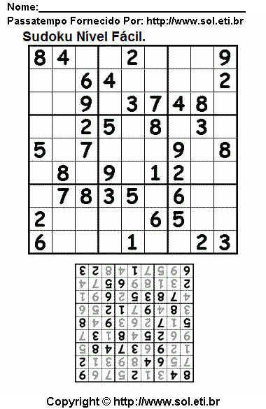 Sudoku Para Imprimir Com Respostas 88
