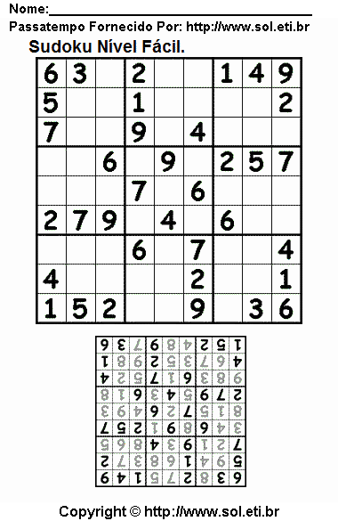 Sudoku Para Imprimir Com Respostas 9