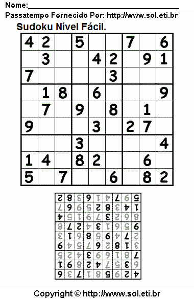 Sudoku Para Imprimir Com Respostas 96
