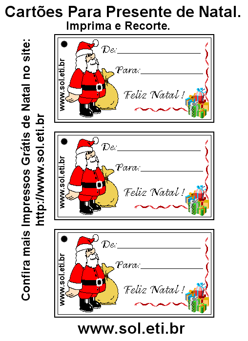 Cartão de Natal Para Imprimir Com Papai Noel Entregando Presentes