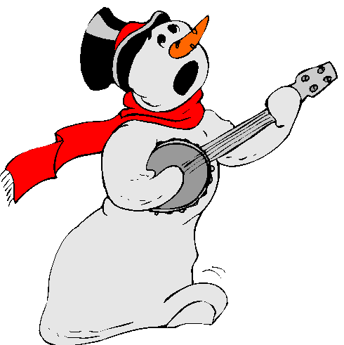 Boneco De Neve Tocando Banjo.