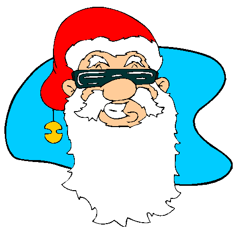 Cabeça Do Papai Noel Com Óculos Escuros.