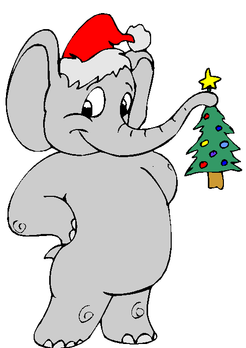 Elefante Com Gorro Papai Noel.