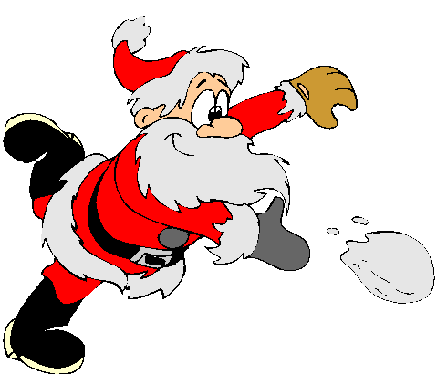 Papai Noel Jogando Bola De Neve.