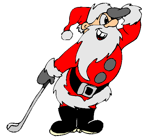 Papai Noel Jogando Golfe.