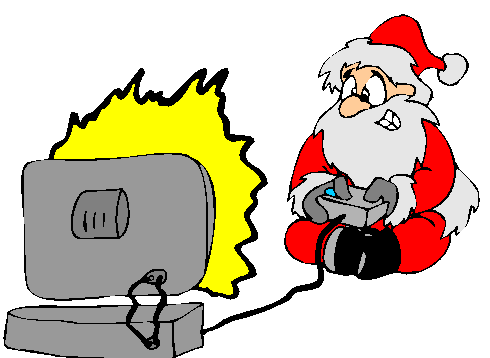 Papai Noel Jogando Vídeo Game.