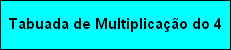 Tabuada de Multiplicação do 4