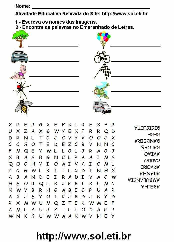 Caça Palavras Para Imprimir Com Imagens 13