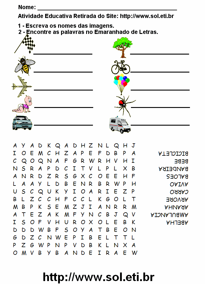 Caça-palavras – Jogos da Escola