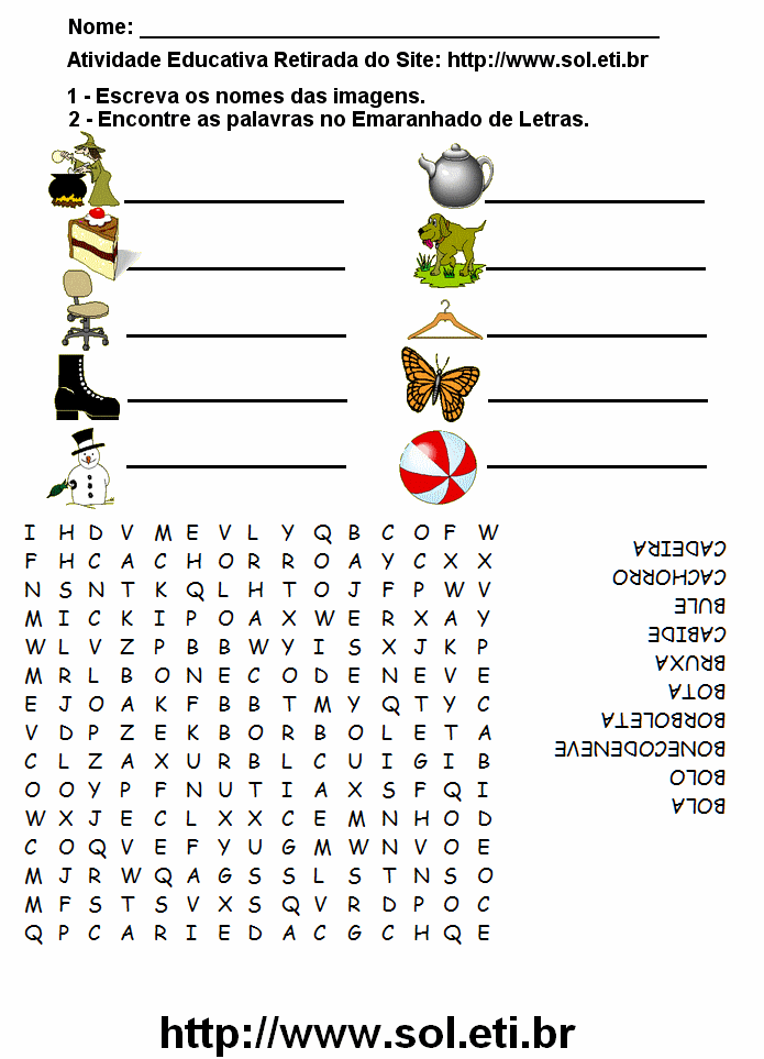 Caça Palavras Para Imprimir Com Imagens 8