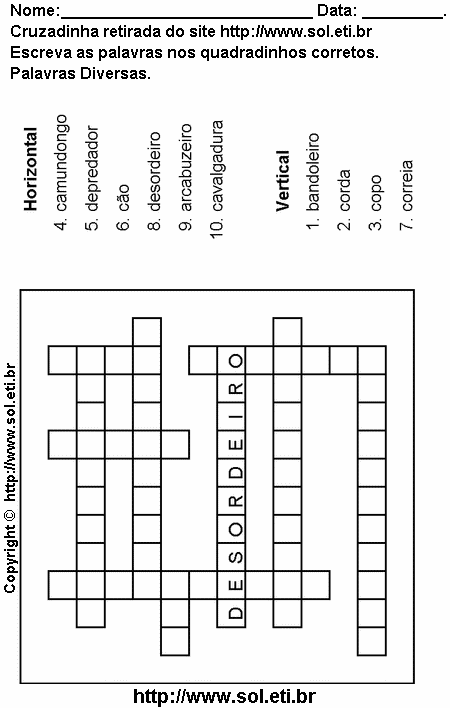 Cruzadinha Para Imprimir de Encaixar Palavras 12