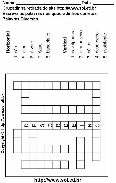Cruzadinha Para Imprimir de Encaixar Palavras 13