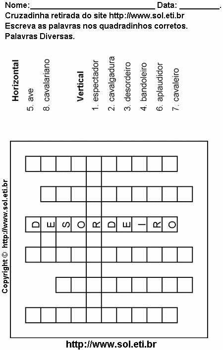Cruzadinha Para Imprimir de Encaixar Palavras 14