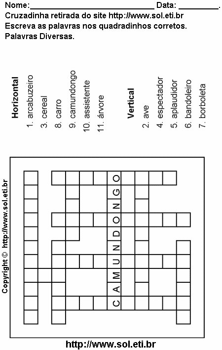Cruzadinha Para Imprimir de Encaixar Palavras 15