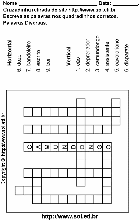Cruzadinha Para Imprimir de Encaixar Palavras 17