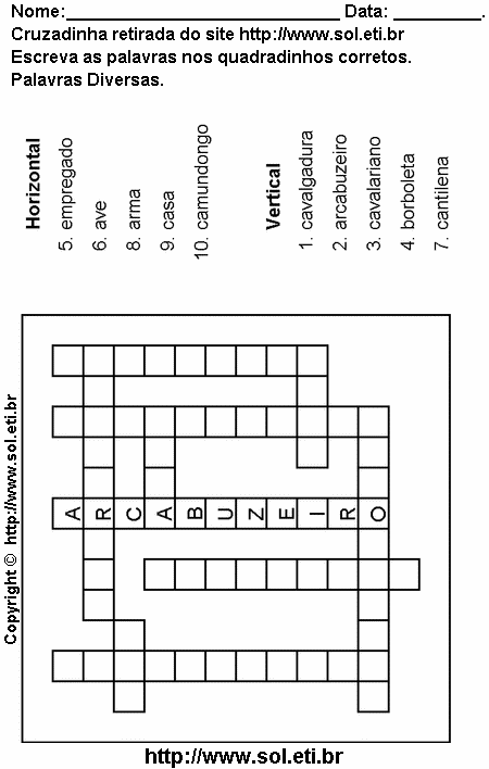 Cruzadinha Para Imprimir de Encaixar Palavras 21