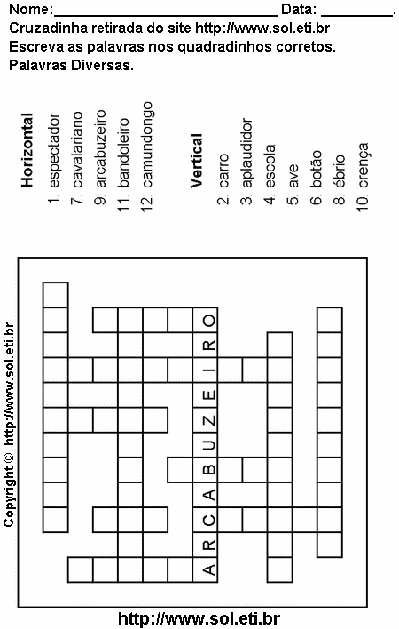 Cruzadinha Para Imprimir de Encaixar Palavras 22