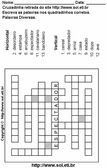 Cruzadinha Para Imprimir de Encaixar Palavras 8