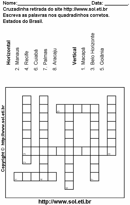 Cruzadinha Para Imprimir Com os Estados do Brasil 20