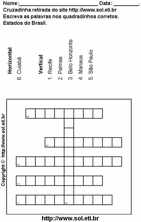 Caça Palavras Para Imprimir. Passatempo Nº 1. Passatemo Nº 22.