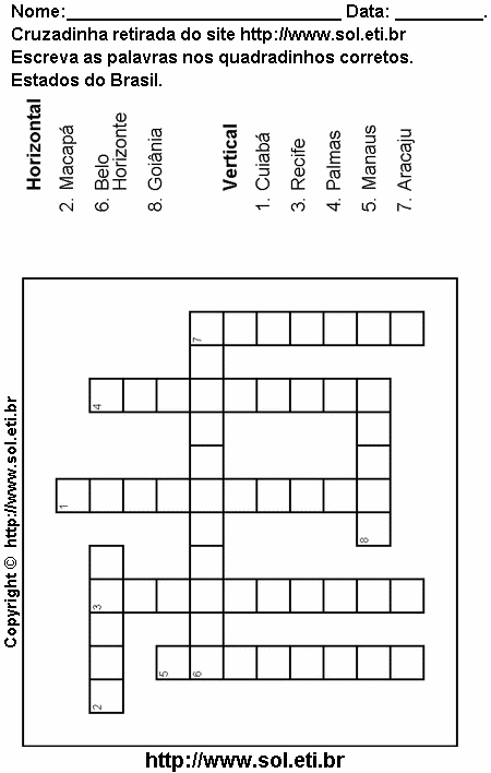 Cruzadinha Para Imprimir Com os Estados do Brasil 23