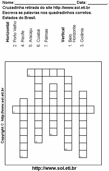 Cruzadinha Para Imprimir Com Nomes dos Estados do Brasil 4