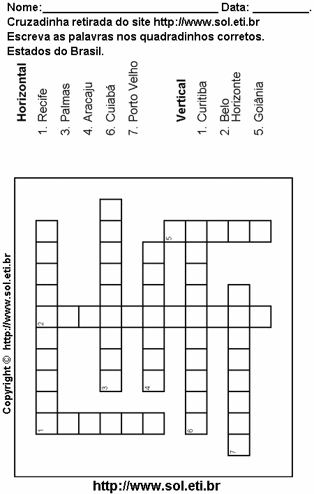 Cruzadinha Para Imprimir Com os Estados do Brasil 5
