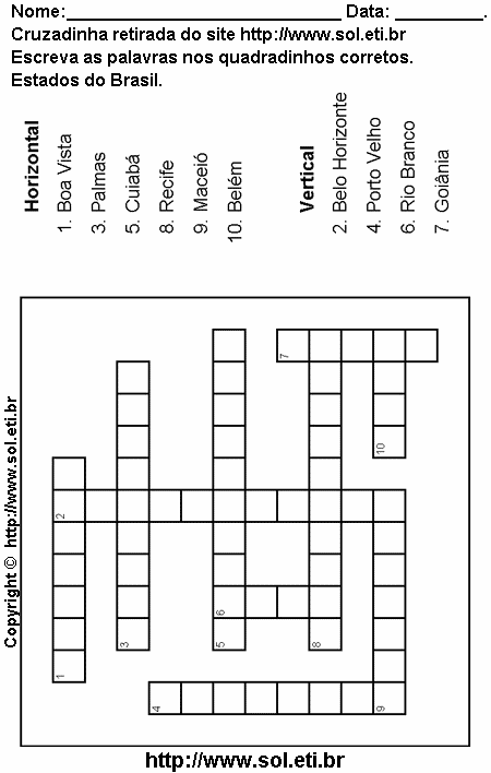 Cruzadinha Para Imprimir Com os Estados do Brasil 8