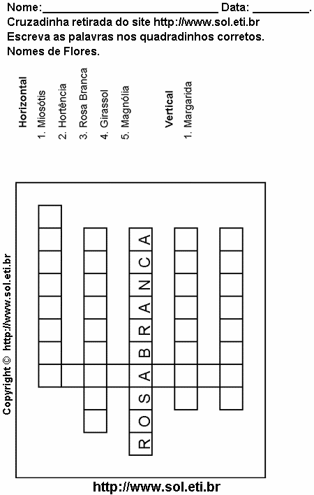 Cruzadinha Para Imprimir Com Tipos de Flores 11