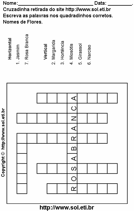Cruzadinha Para Imprimir Com Flores 18