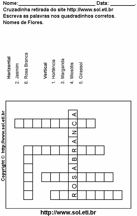 Cruzadinha Para Imprimir Com Tipos de Flores 23