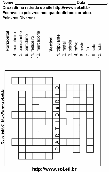 Cruzadinha Para Imprimir Com a Ortografia das Palavras 16